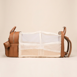Ayviora Lune Bag Cognac - uitgeklapt verschoonstation, studio-opname