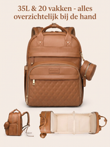 Ayviora Lune Bag Cognac - 35L capaciteit en 20 vakken