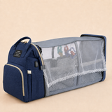 Ayviora Nest Bag Navy - uitgevouwen als babybedje, 3/4 hoek