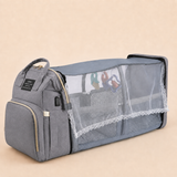 Ayviora Nest Bag Stone - uitgevouwen als babybedje, 3/4 hoek