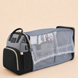 Ayviora Nest Bag Stone/Noir - uitgevouwen als babybedje, 3/4 hoek
