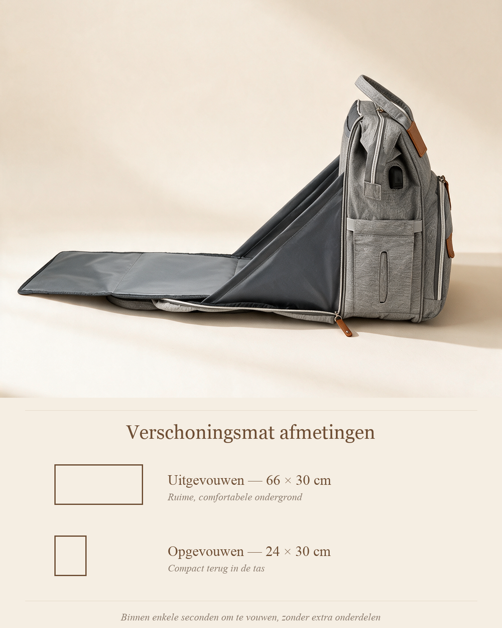 Ayviora Cloud Bag - infopaneel afmetingen verschoningsmat