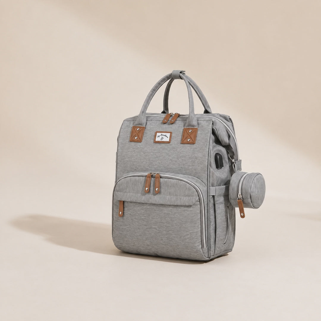 Ayviora Cloud Bag Stone - de tas vouwt open tot verschoningsmat